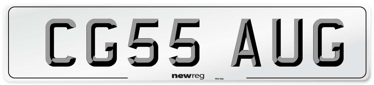 CG55 AUG Number Plate from New Reg